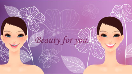 Caricatura belleza blanco 01 - vector de material