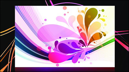 Preciosa modelo de fondo negro vector material -1