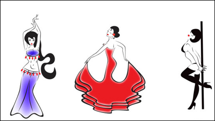 Silueta de baile 01 - vector de material