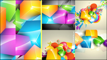 Cubo hermoso color de fondo vector material