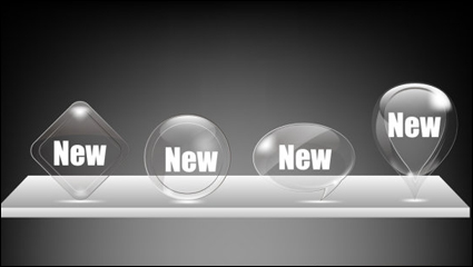 Iconos transparentes de cristal - vector de material