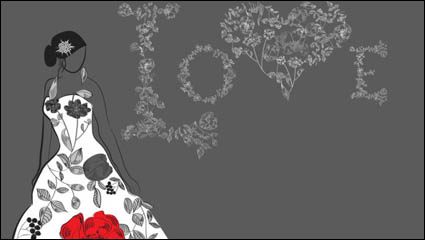 Hermosa dibujado a mano ilustracin de moda 03 - vector de material
