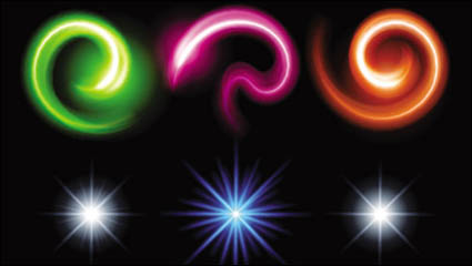 Magnficos efectos de luz brillante 06 - vector de material
