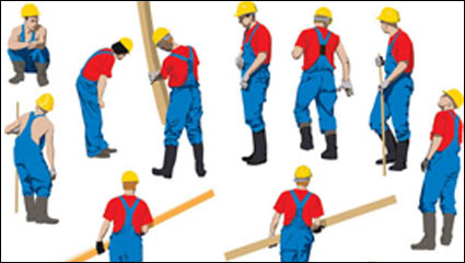 Trabajadores silueta vector