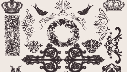 Origen europeo material del dibujo 04 - vector