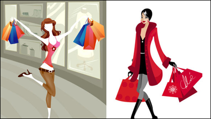 Compras Moda cifras de material de vectores