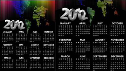 Plantilla de calendario 2012 vector de material