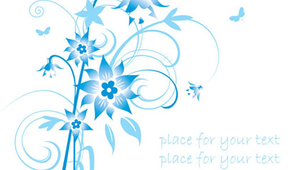 Simple azul pintado a mano las flores patrn de fondo vector material -2