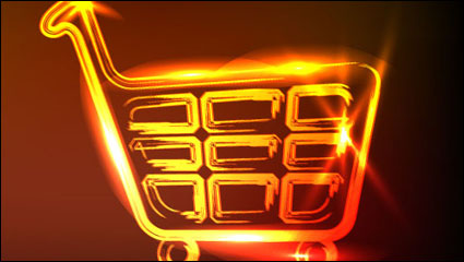 La cesta de compra resplandor vector de material