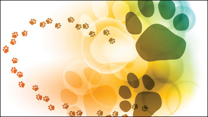 Burbujas de colores de fondo huellas - Vector
