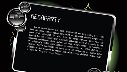 Cool Text fondo negro marco de vectores de material -1