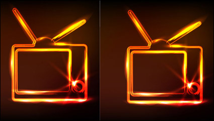 El resplandor de televisin vector de material