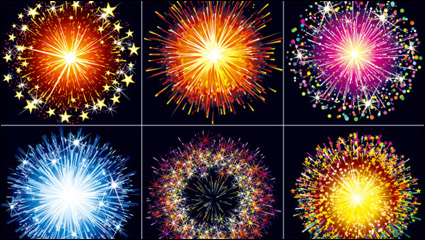 Los fuegos artificiales de material brillante 02 - vector