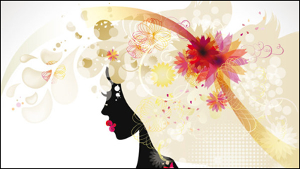 Silueta de la belleza de moda 03 - vector