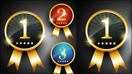 Medallas de Bellas 01 - vector