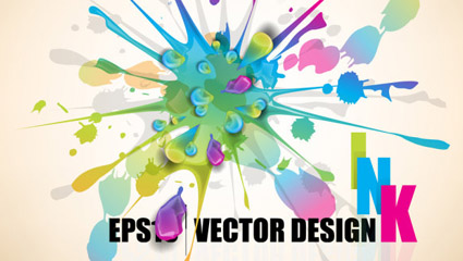 Salpicaduras de pintura de color de fondo 04 - vector