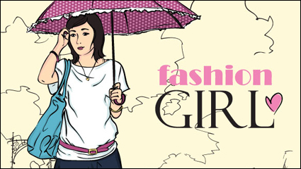 Dibujos animados de moda de belleza 05 - vector