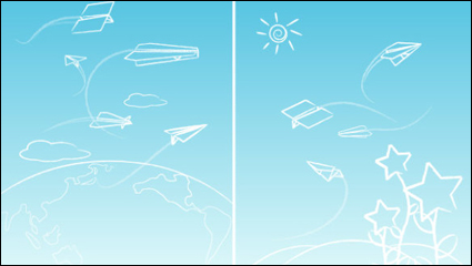 Lnea de papel avin de graffiti vector de material