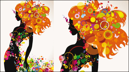 Silueta de la belleza de moda 02 - vector