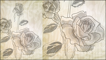 Elegante rosa de fondo de 04 - vector de material