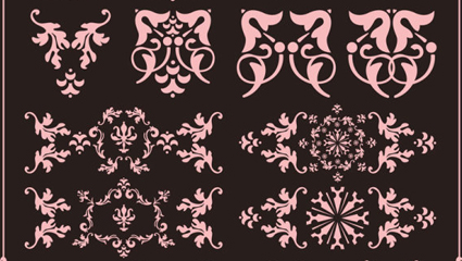 Bello rincn adornos de encaje vector de material