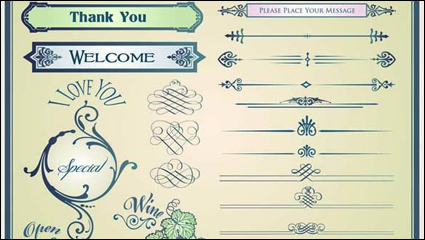 Europea retro florales de encaje patrn -3 vector material