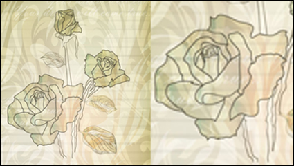 Elegante rosa de fondo de 05 - vector de material
