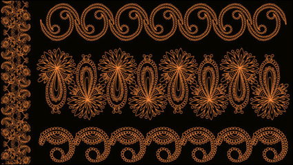 Orange encaje vector de material -1