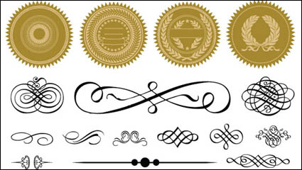Certificado de bastidor y accesorios de placa 04 - vectoriales