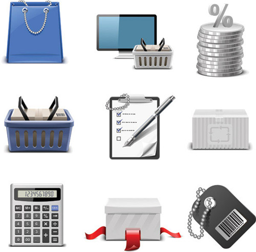 Tema de compras icono vector material