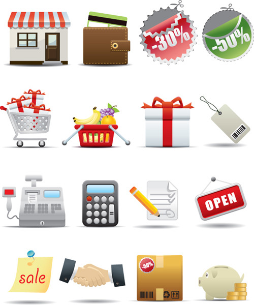 Iconos de supermercado - Vector