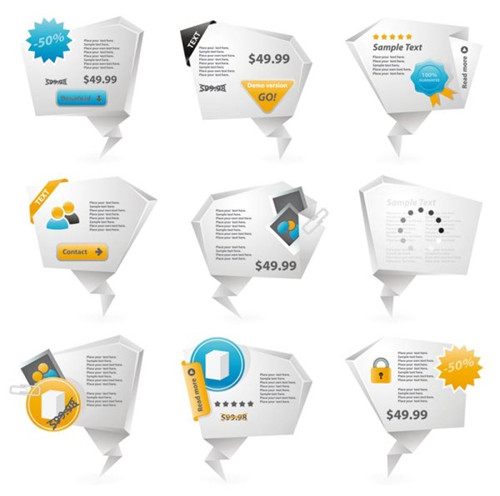 Innovadoras en tres dimensiones icono de origami 02 - vector de material