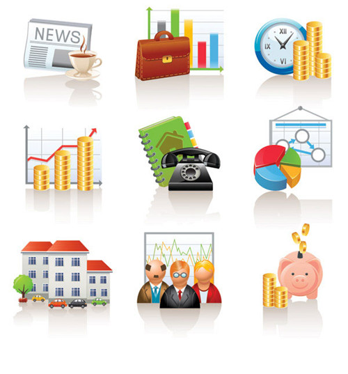 Comercial y financiero icono vector material -1