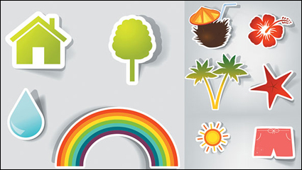 Lindos pegatinas vector de material