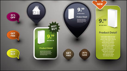 Hermoso botn de icono 02 - vector de material
