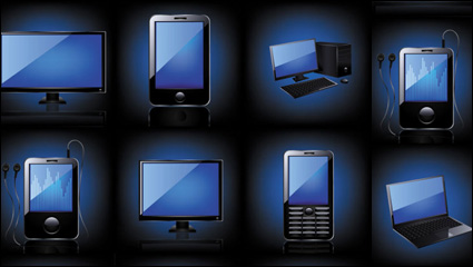 Blue productos de tecnologa icono de 03 - material de vectores