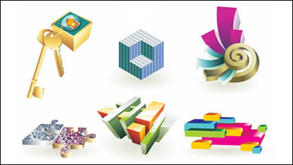 3D arte de los iconos de estilo de vida material de vectores