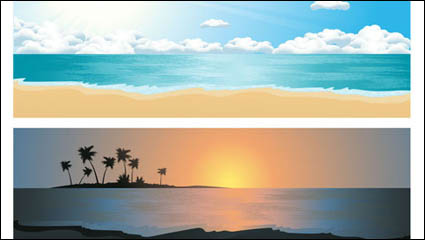 Hermosos paisajes costeros 02 - vector