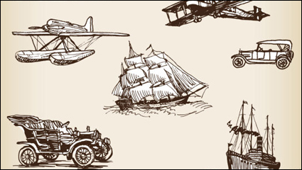 De estilo europeo, dibujado a mano transporte de portadores 01 - Vector