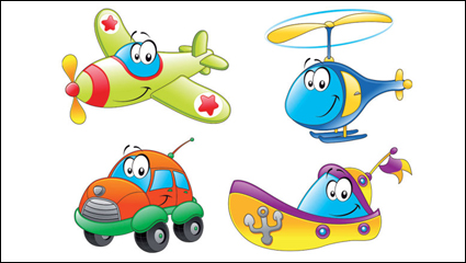 Caricatura de medios de transporte 01 - vector