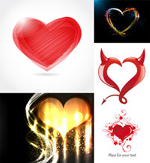 Romntica forma de corazn vector de material grfico