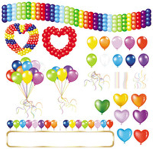 Bellamente globos de colores 05 - vector de material