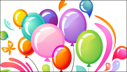 Vector de varios globos de colores