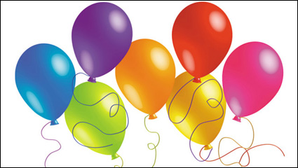 Bellamente globos de colores 01 - vector de material