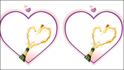 En forma de corazn champagne material de vectores -2