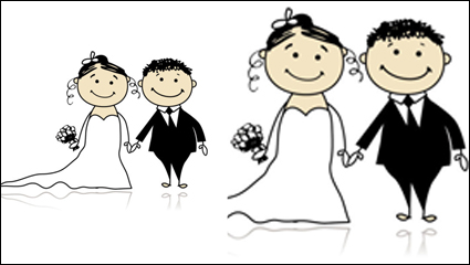 Comic elementos de estilo de la boda 05 - vectoriales