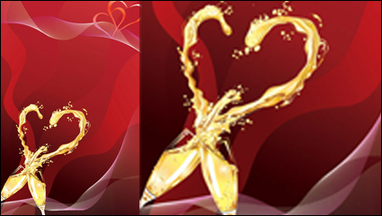 En forma de corazn vector de champagne -4