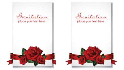Invitaciones de boda romnticos - vector