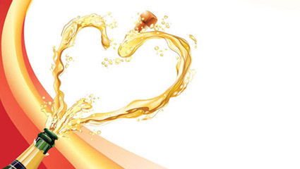 En forma de corazn champn material de vectores -5