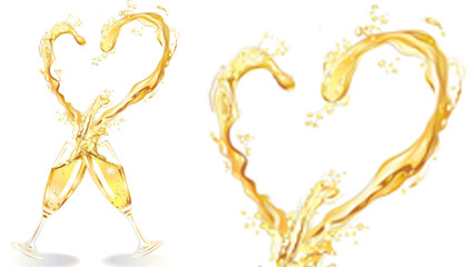 En forma de corazn champn vector de material -1